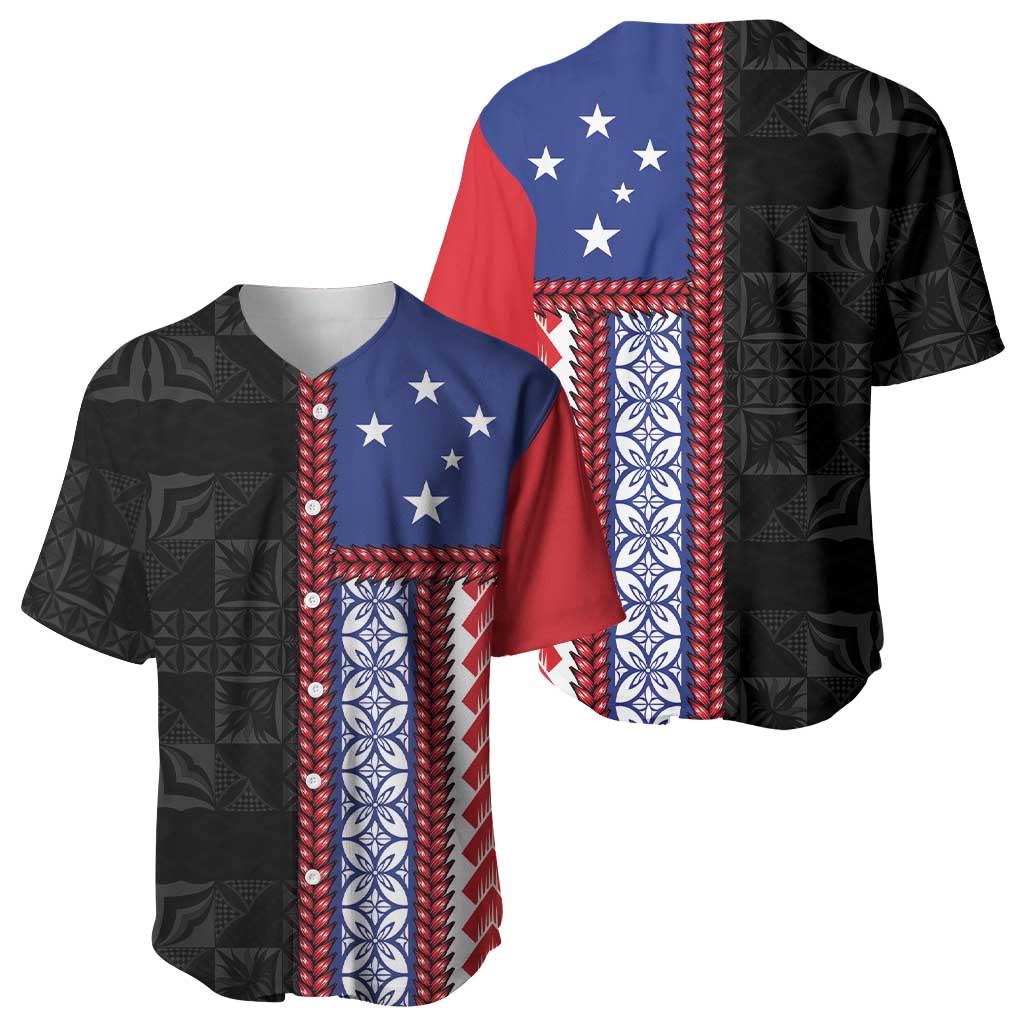 Samoa Flag Baseball Jersey Ula Fala With Samoan Siapo - Polynesian Pride
