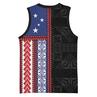 Samoa Flag Basketball Jersey Ula Fala With Samoan Siapo - Polynesian Pride