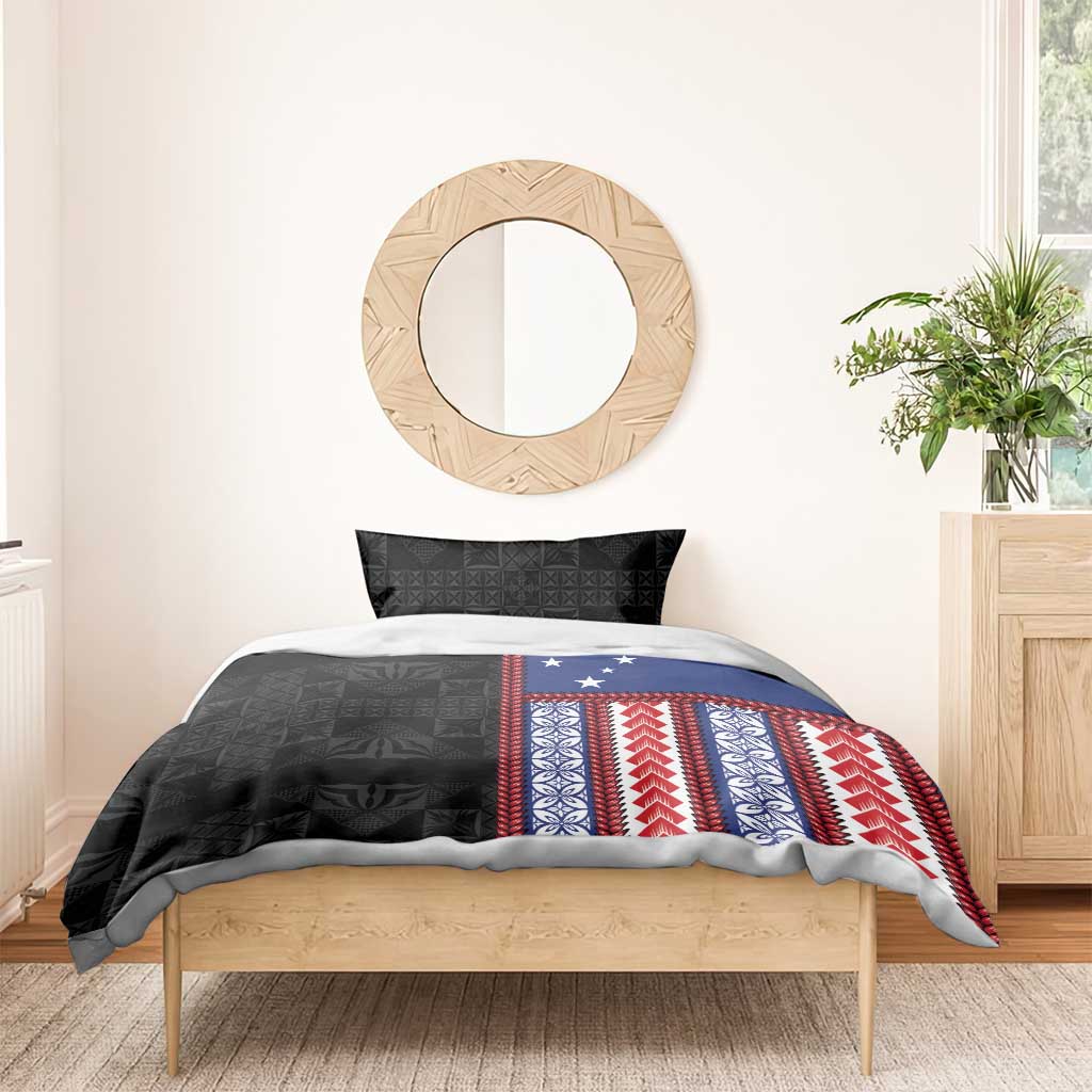 Samoa Flag Bedding Set Ula Fala With Samoan Siapo - Polynesian Pride