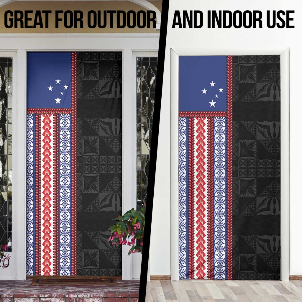 Samoa Flag Door Cover Ula Fala With Samoan Siapo - Polynesian Pride