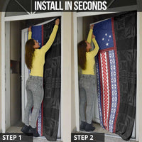 Samoa Flag Door Cover Ula Fala With Samoan Siapo - Polynesian Pride