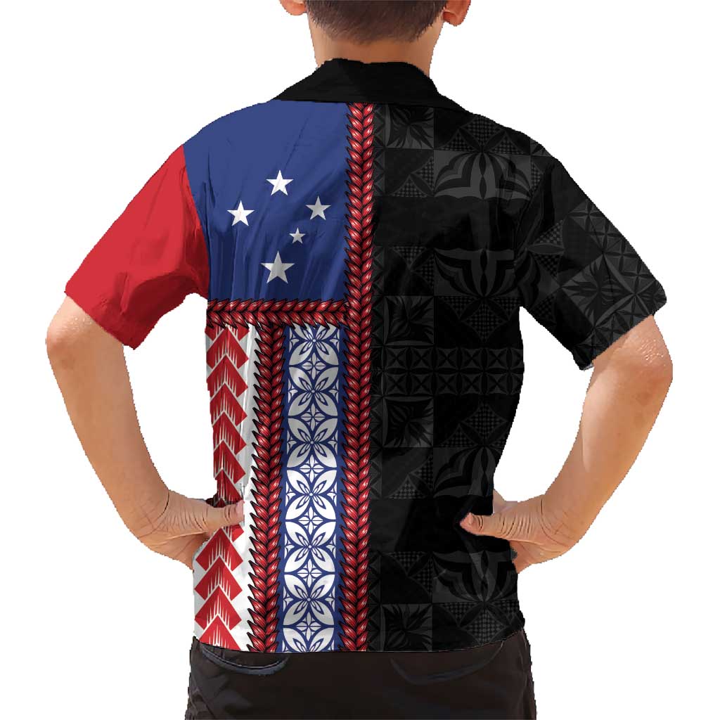 Samoa Flag Family Matching Summer Maxi Dress and Hawaiian Shirt Ula Fala With Samoan Siapo LT05 - Polynesian Pride