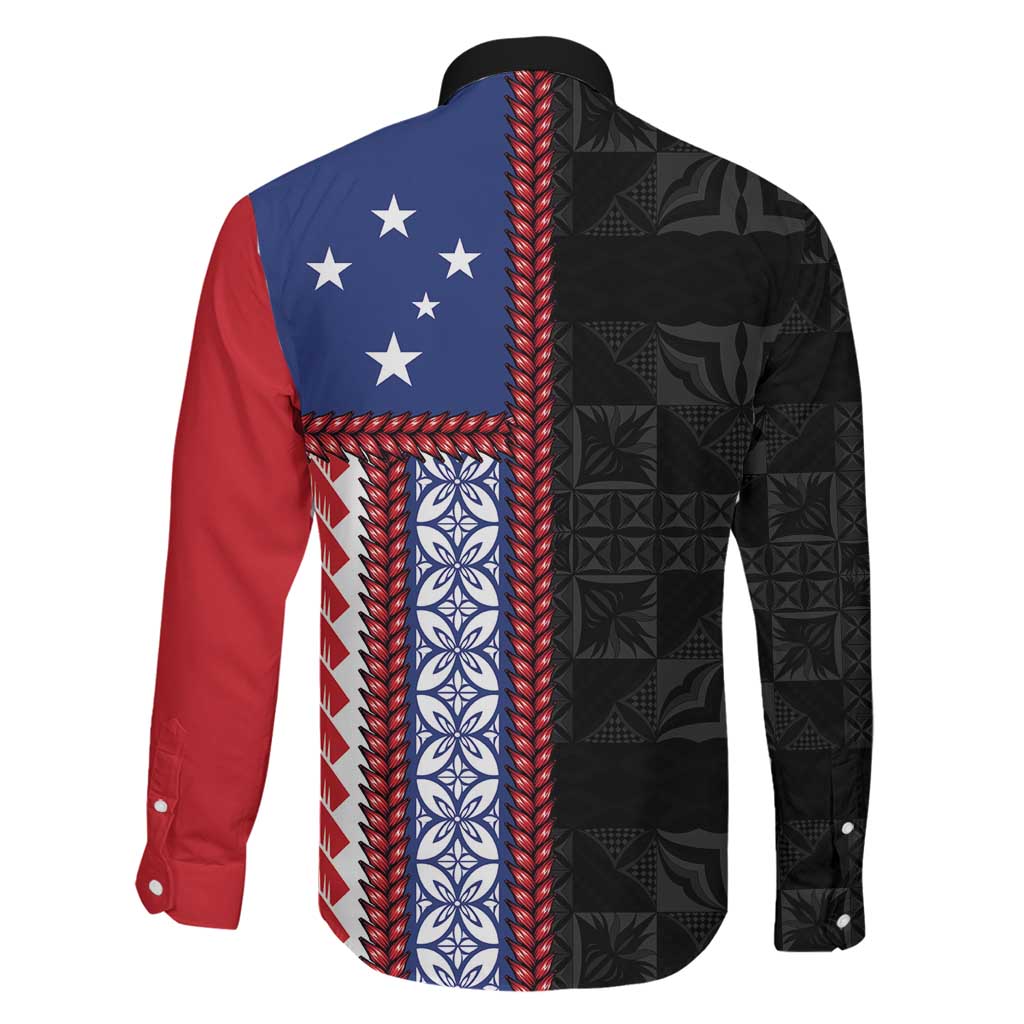 Samoa Flag Family Matching Summer Maxi Dress and Hawaiian Shirt Ula Fala With Samoan Siapo LT05 - Polynesian Pride