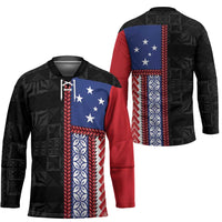 Samoa Flag Hockey Jersey Ula Fala With Samoan Siapo - Polynesian Pride