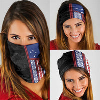 Samoa Flag Neck Gaiter Ula Fala With Samoan Siapo - Polynesian Pride