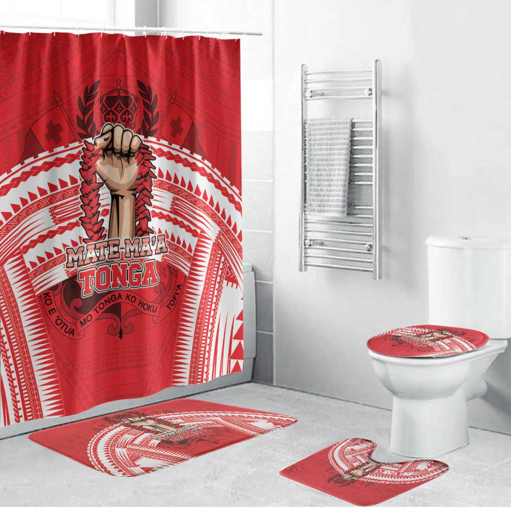 Tonga Rugby Mate Ma'a Bathroom Set Tongan Pride Unique Style - Polynesian Pride