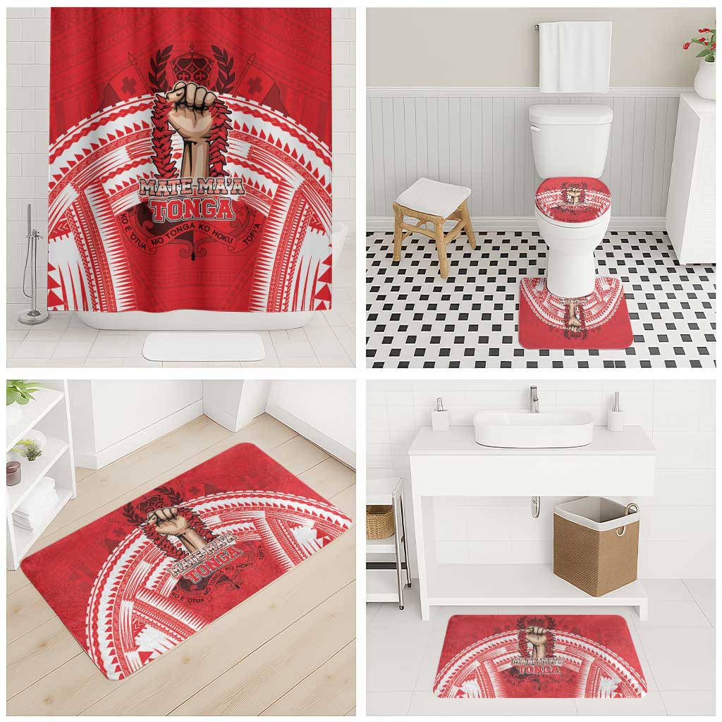 Tonga Rugby Mate Ma'a Bathroom Set Tongan Pride Unique Style - Polynesian Pride