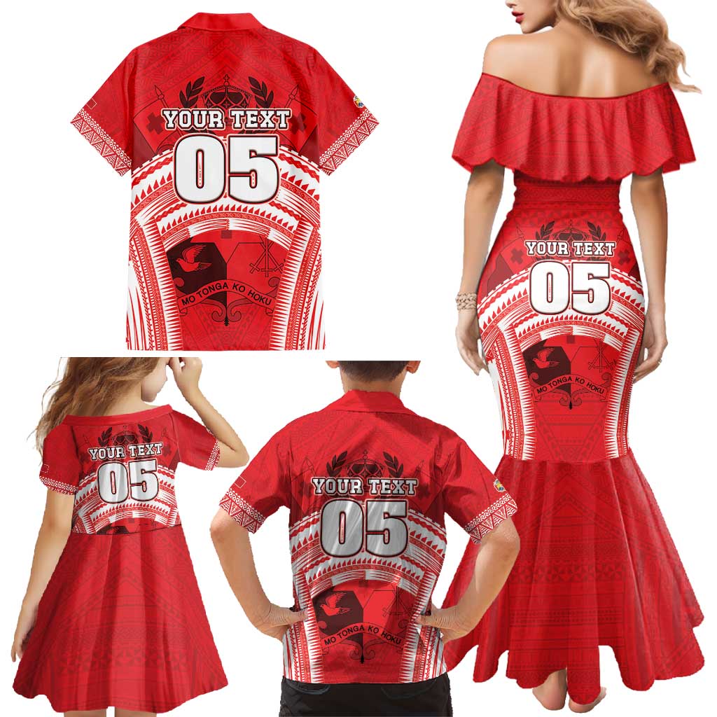 Custom Tonga Rugby Mate Ma'a Family Matching Mermaid Dress and Hawaiian Shirt Tongan Pride Unique Style LT05 - Polynesian Pride