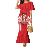 Custom Tonga Rugby Mate Ma'a Family Matching Mermaid Dress and Hawaiian Shirt Tongan Pride Unique Style LT05 Mom's Dress Red - Polynesian Pride