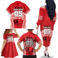 Custom Tonga Rugby Mate Ma'a Family Matching Off The Shoulder Long Sleeve Dress and Hawaiian Shirt Tongan Pride Unique Style LT05 - Polynesian Pride