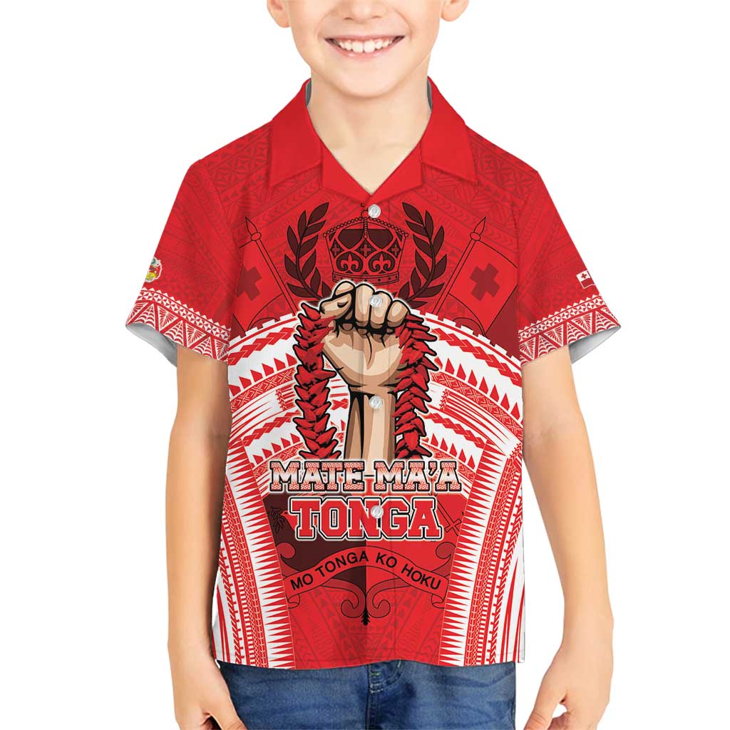 Custom Tonga Rugby Mate Ma'a Family Matching Off Shoulder Short Dress and Hawaiian Shirt Tongan Pride Unique Style - Polynesian Pride