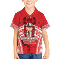 Custom Tonga Rugby Mate Ma'a Family Matching Short Sleeve Bodycon Dress and Hawaiian Shirt Tongan Pride Unique Style LT05 Son's Shirt Red - Polynesian Pride