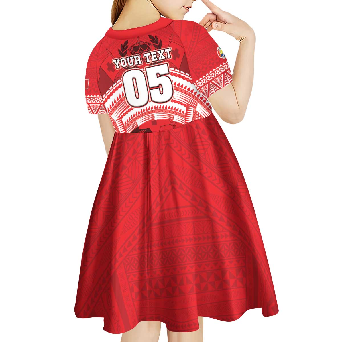 Custom Tonga Rugby Mate Ma'a Kid Short Sleeve Dress Tongan Pride Unique Style - Polynesian Pride