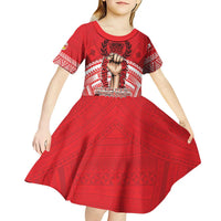 Custom Tonga Rugby Mate Ma'a Kid Short Sleeve Dress Tongan Pride Unique Style - Polynesian Pride