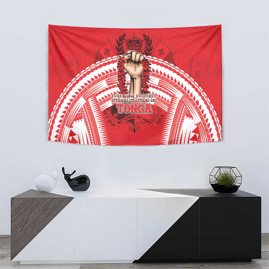 Tonga Rugby Mate Ma'a Tapestry Tongan Pride Unique Style - Polynesian Pride