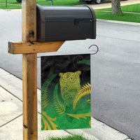 New Zealand Aotearoa Ruru Garden Flag Maori Fern Art Green