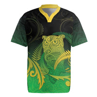 New Zealand Aotearoa Ruru Rugby Jersey Maori Fern Art Green