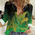 New Zealand Aotearoa Ruru Women Casual Shirt Maori Fern Art Green