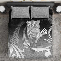 New Zealand Aotearoa Ruru Bedding Set Maori Fern Art Black