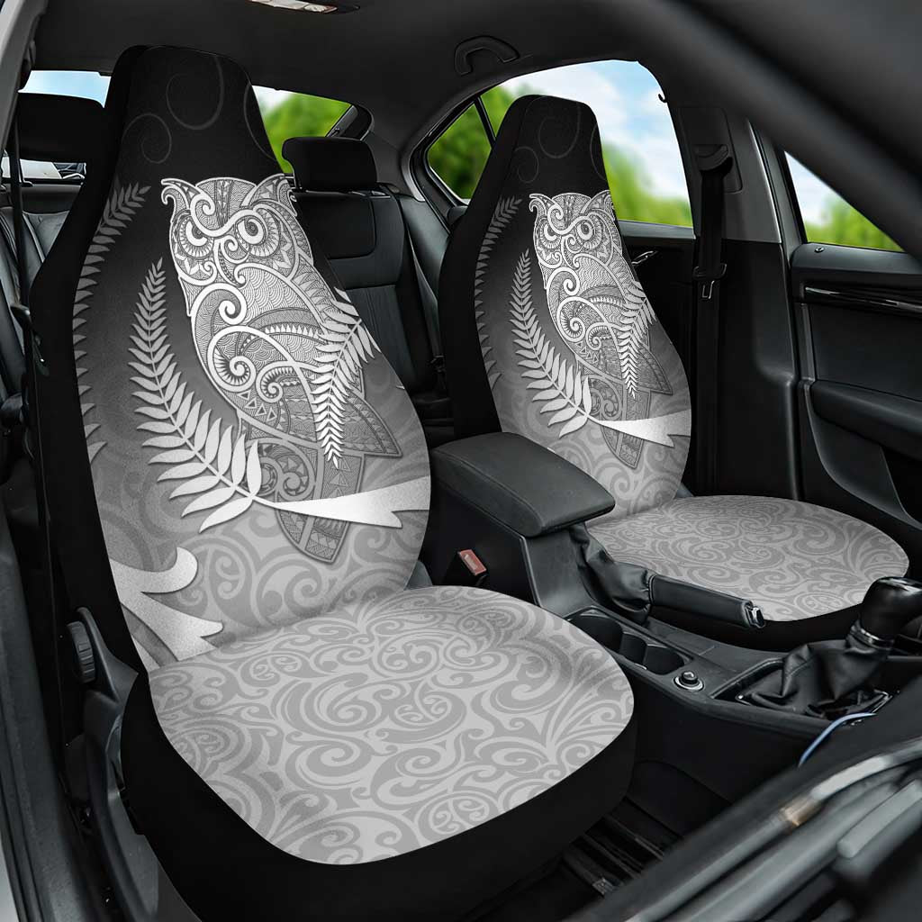 New Zealand Aotearoa Ruru Car Seat Cover Maori Fern Art Black