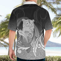 New Zealand Aotearoa Ruru Hawaiian Shirt Maori Fern Art Black