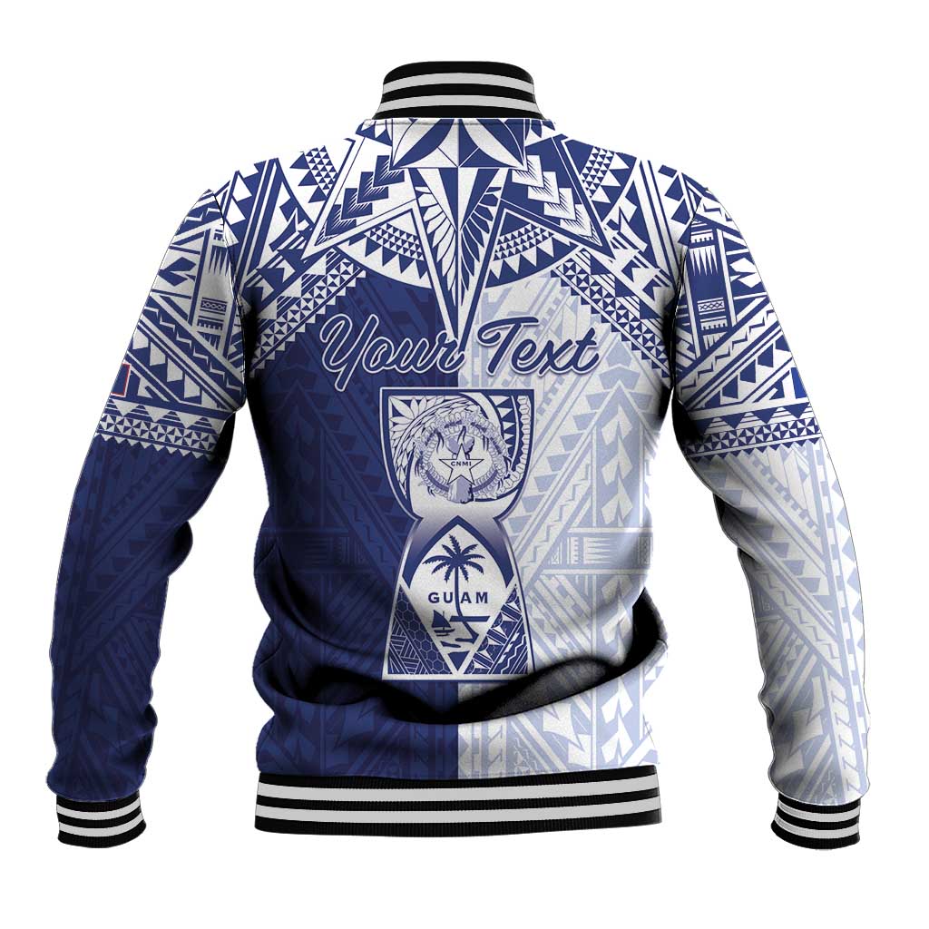 Personalised Northern Mariana Islands And Guam Baseball Jacket Latte Stone With Tribal Pattern