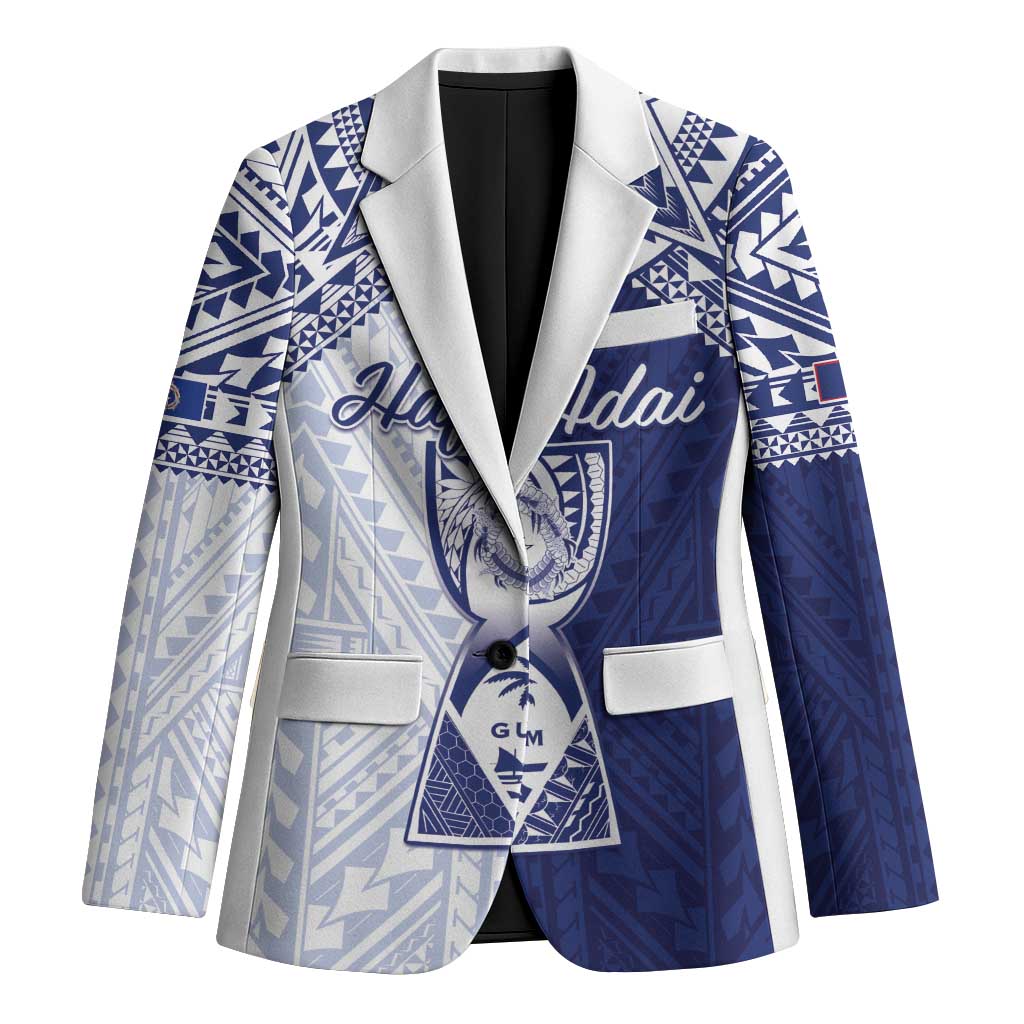 Personalised Northern Mariana Islands And Guam Blazer Latte Stone With Tribal Pattern