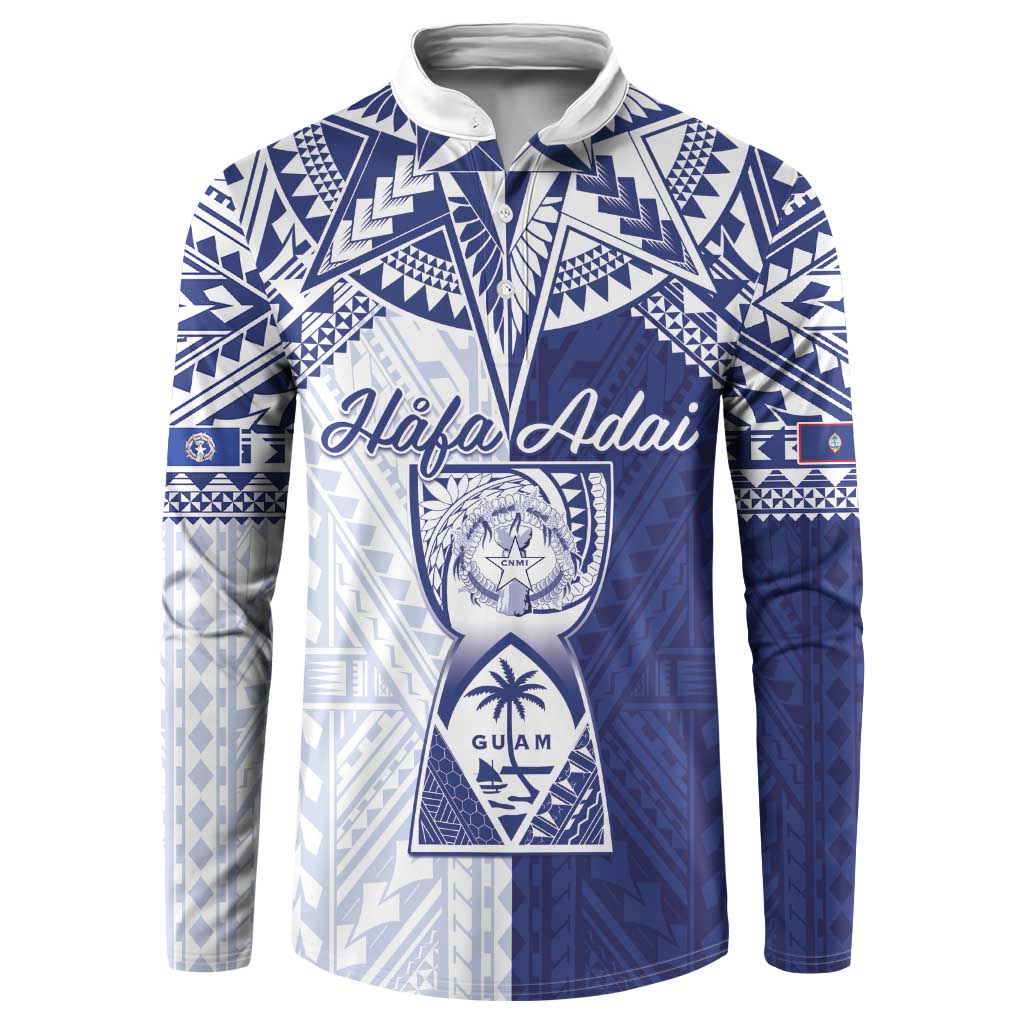 Personalised Northern Mariana Islands And Guam Button Sweatshirt Latte Stone With Tribal Pattern