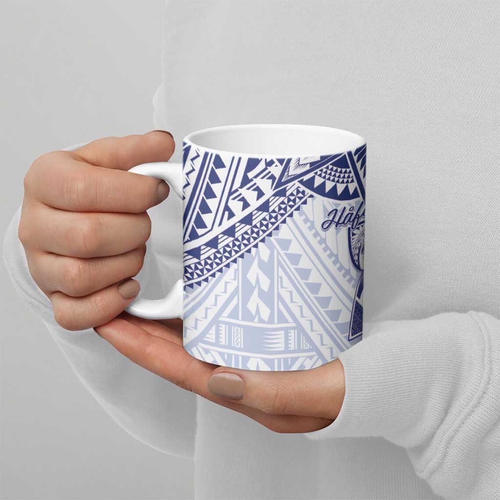 Northern Mariana Islands And Guam Ceramic Mug Latte Stone With Tribal Pattern