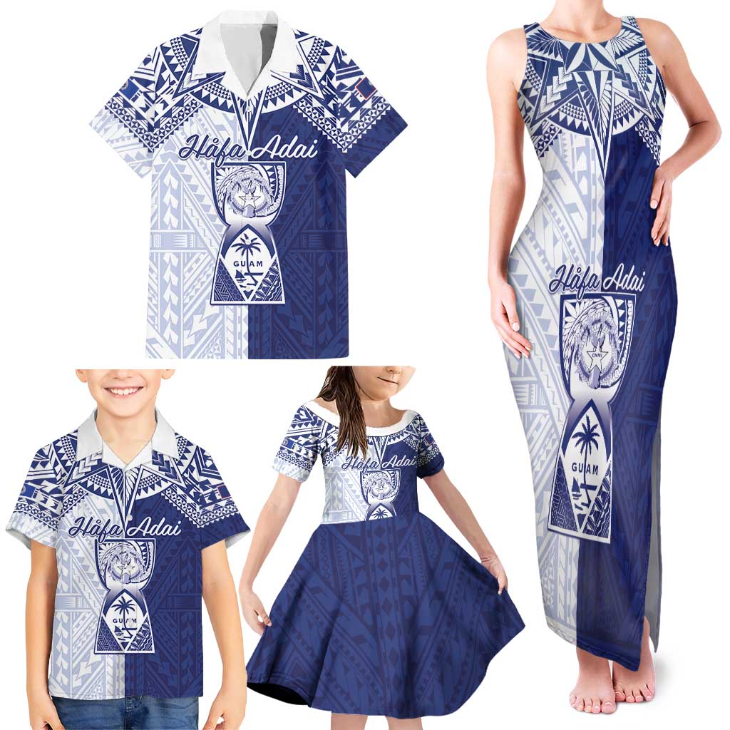 Personalised Northern Mariana Islands And Guam Family Matching Tank Maxi Dress and Hawaiian Shirt Latte Stone With Tribal Pattern