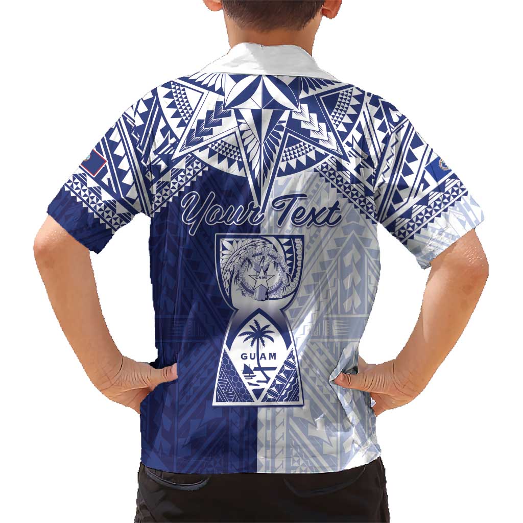Personalised Northern Mariana Islands And Guam Hawaiian Shirt Latte Stone With Tribal Pattern