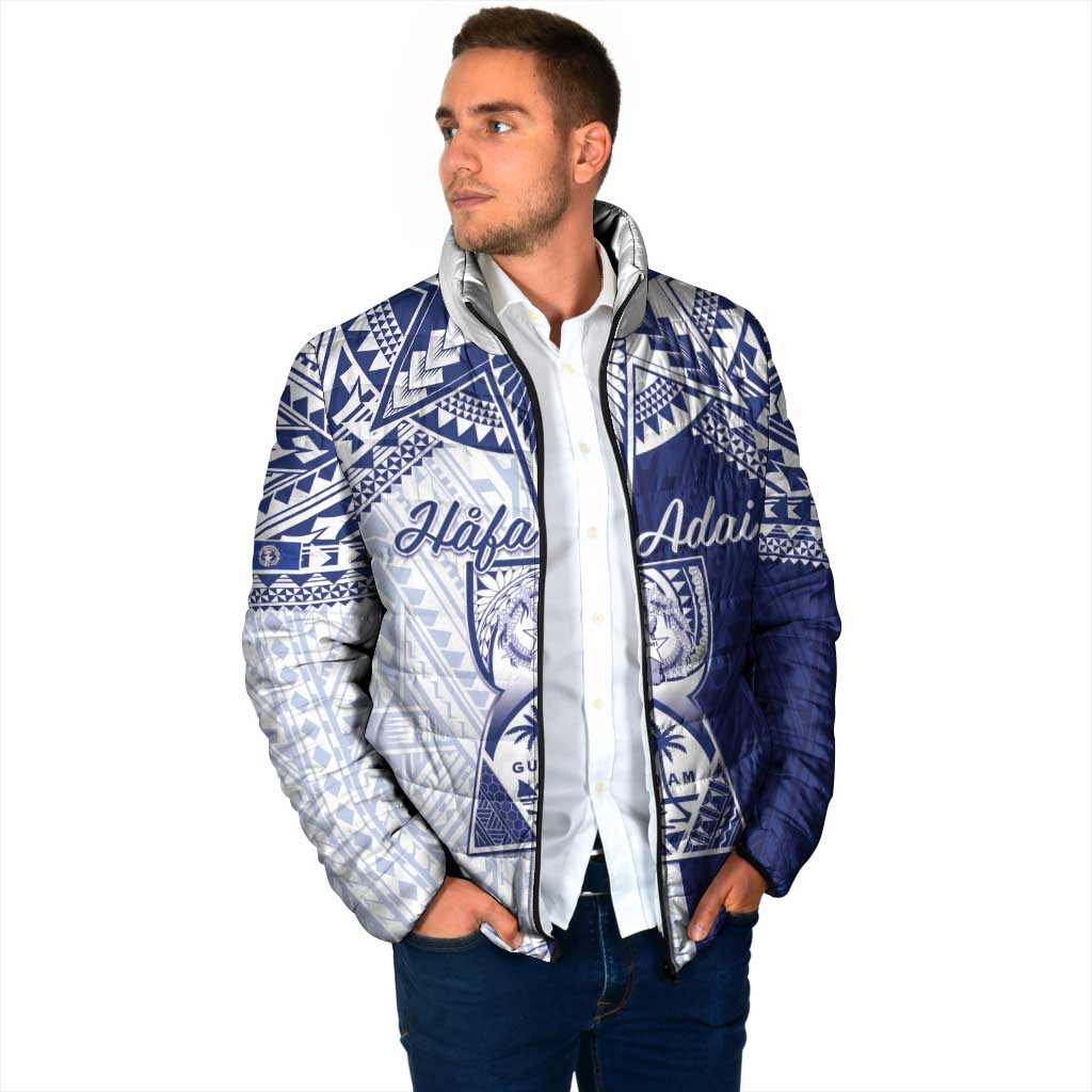 Personalised Northern Mariana Islands And Guam Padded Jacket Latte Stone With Tribal Pattern