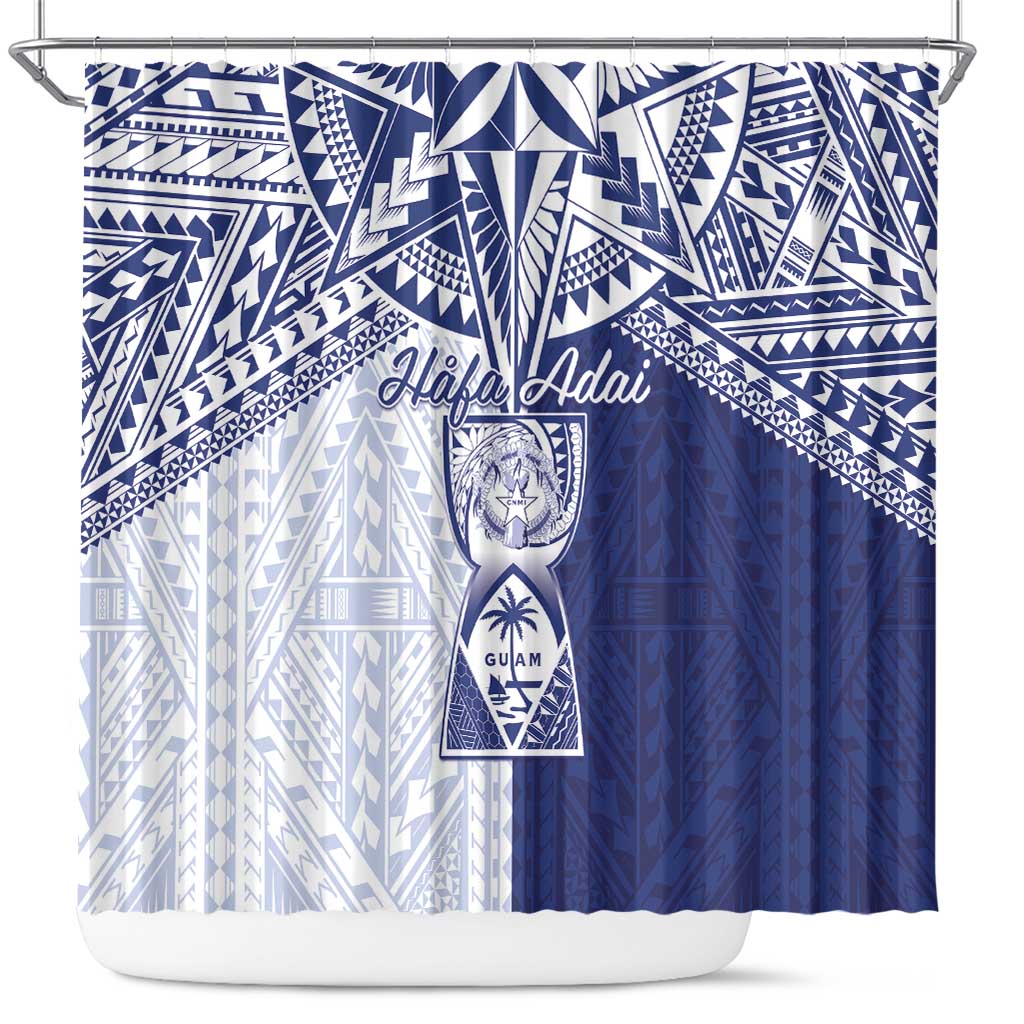 Northern Mariana Islands And Guam Shower Curtain Latte Stone With Tribal Pattern