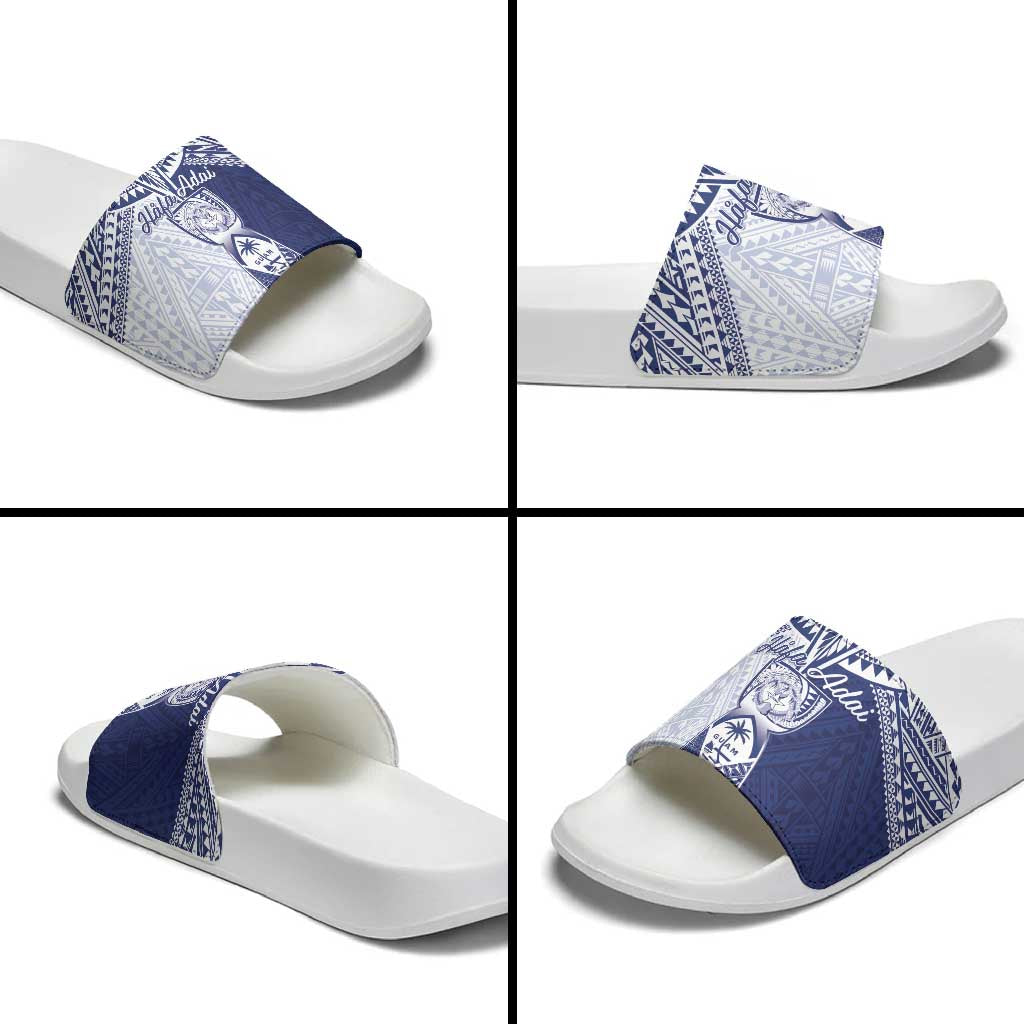 Northern Mariana Islands And Guam Slide Sandals Latte Stone With Tribal Pattern