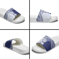 Northern Mariana Islands And Guam Slide Sandals Latte Stone With Tribal Pattern