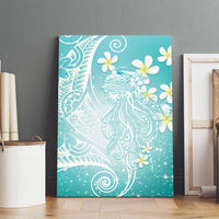 Polynesian Jellyfish Canvas Wall Art With Plumeria Teal LT05 - Polynesian Pride