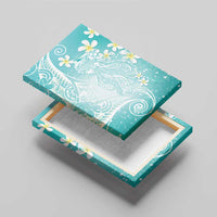 Polynesian Jellyfish Canvas Wall Art With Plumeria Teal LT05 - Polynesian Pride