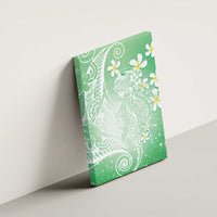 Polynesian Jellyfish Canvas Wall Art With Plumeria Green