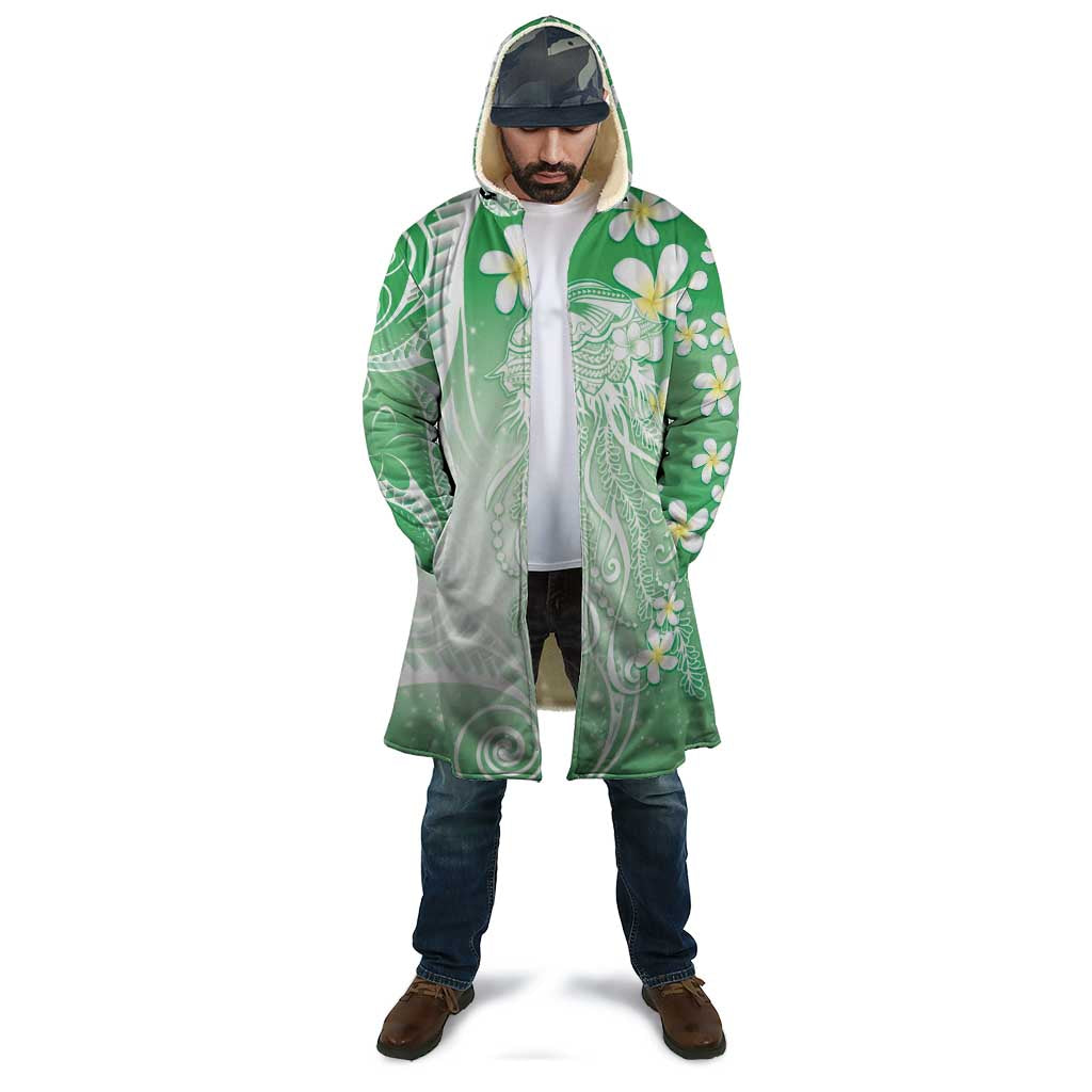 Polynesian Jellyfish Cloak With Plumeria Green