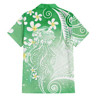 Polynesian Jellyfish Family Matching Mermaid Dress and Hawaiian Shirt With Plumeria Green LT05 - Polynesian Pride