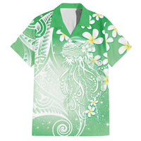 Polynesian Jellyfish Hawaiian Shirt With Plumeria Green