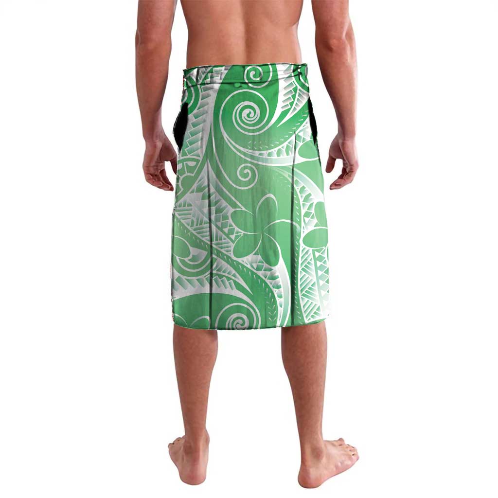 Polynesian Jellyfish Lavalava With Plumeria Green LT05 - Polynesian Pride