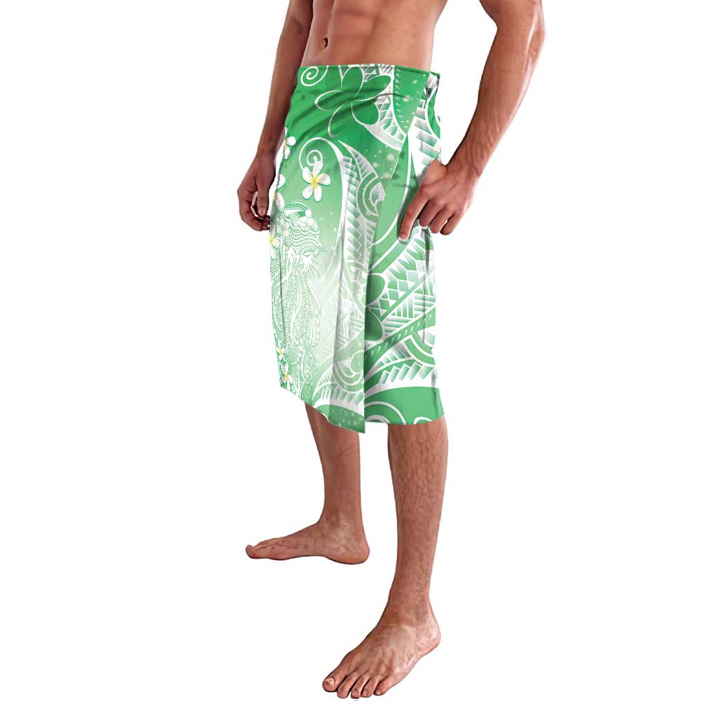 Polynesian Jellyfish Lavalava With Plumeria Green LT05 - Polynesian Pride