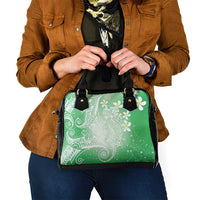 Polynesian Jellyfish Shoulder Handbag With Plumeria Green LT05 - Polynesian Pride