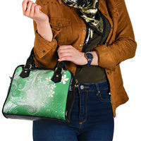 Polynesian Jellyfish Shoulder Handbag With Plumeria Green LT05 - Polynesian Pride