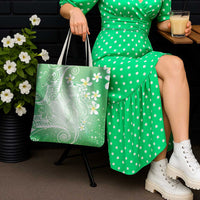 Polynesian Jellyfish Tote Bag With Plumeria Green