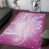 Polynesian Jellyfish Area Rug With Plumeria Pink LT05 Pink - Polynesian Pride