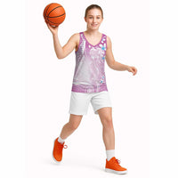 Polynesian Jellyfish Basketball Jersey With Plumeria Pink