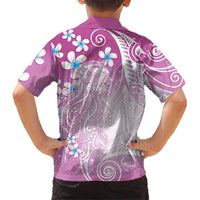 Polynesian Jellyfish Family Matching Short Sleeve Bodycon Dress and Hawaiian Shirt With Plumeria Pink LT05 - Polynesian Pride