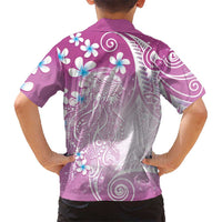 Polynesian Jellyfish Hawaiian Shirt With Plumeria Pink